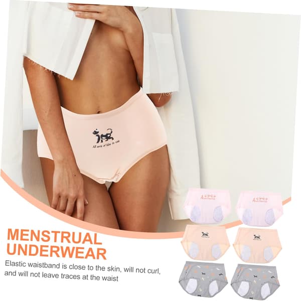 6st Essentials Kvinder Lækagesikre Undertøj Menstruationsbukser Komfortable Trusser Åndbare Fleksible