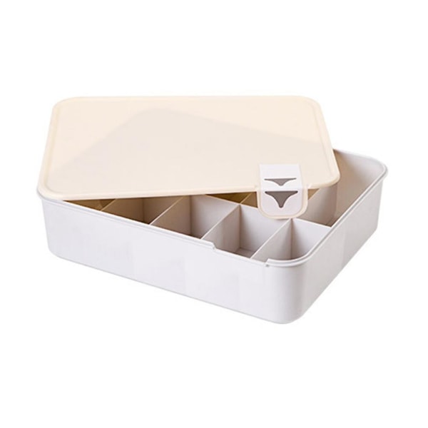 Plast Organizer Box Trosa Hållare Underkläder Förvaringsbox Plast Underkläder Finishing Box Strumpor Con Beige