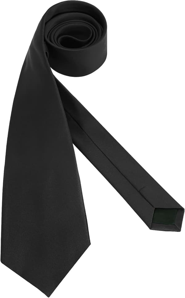Herreslips Ensfarvet Ren Farve 8 cm (3,15 tommer) Slips Enkel Formel Forretningsbryllup Sorte Slips Til Mænd Sort