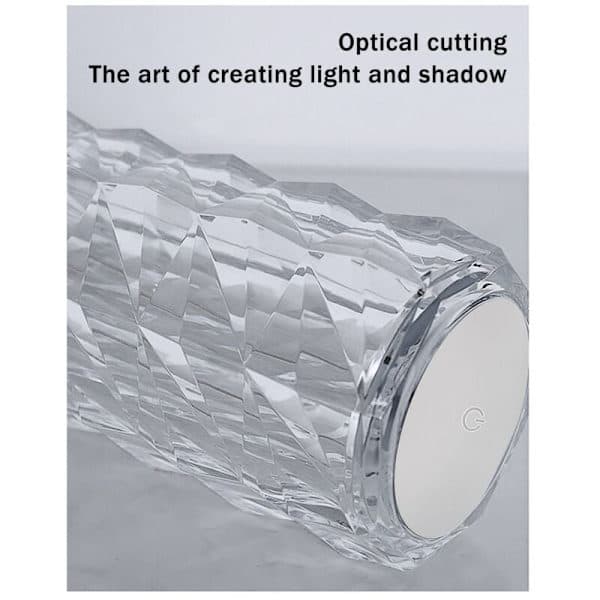Colors LED Crystal Table Lamp Light Projection Lamp LED Atmosphere Bedroom Bedside Lamp USB Rechargeable Night Light