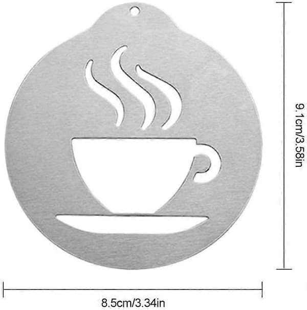 Kaffemaler i rustfritt stål - Kaffedekorasjonsmaler Barista Cappuccino Kunstmaler Kaffekaker