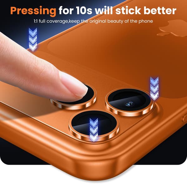 wxsp Mat kamerabeskyttelse til iPhone 17 Pro, metalplade, 9H hårdhed, ridsefast, boblefri, HD klar, kamerabeskyttelse, glas,