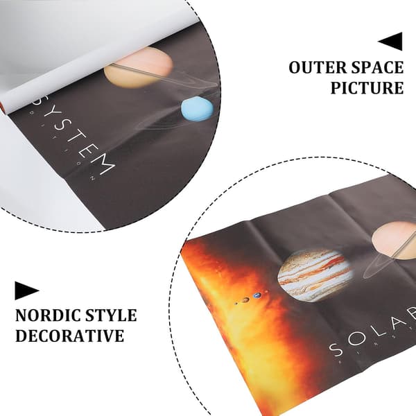 Solsystemet Pedagogisk Plakat 40x60cm Lerretstrykk Planeter Kart