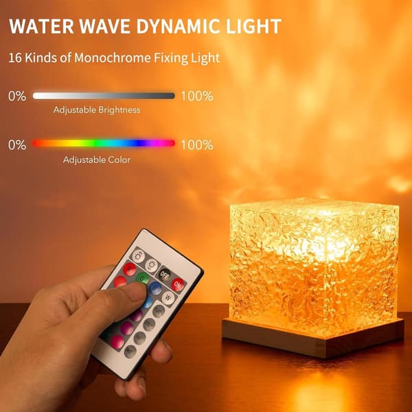 Ocean Wave Projection Lamp, Remote Controlled via App, 3D Holographic Water Waves, Romantic Mood Lighting, Night Light.