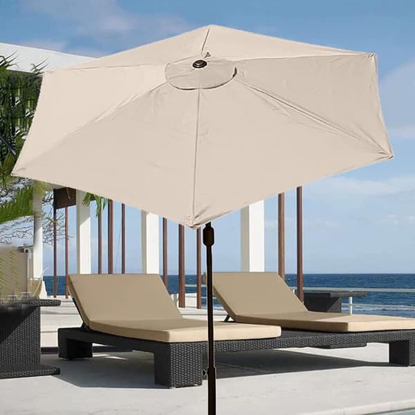 Replacement Parasol Cover, 6 Ribs, 3 m, Waterproof, UV Resistant, Replacement Fabric, Cream White