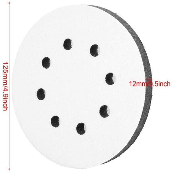 125 mm Interface Pad Fleksibel, velegnet til pneumatiske og elektriske selvrensende polermaskiner (8 huller)
