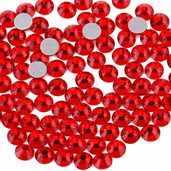 Røde krystall Rhinestones 576 stykker 6,6 mm flat rygg Rhinestones Diamond Cut Gems for håndverk