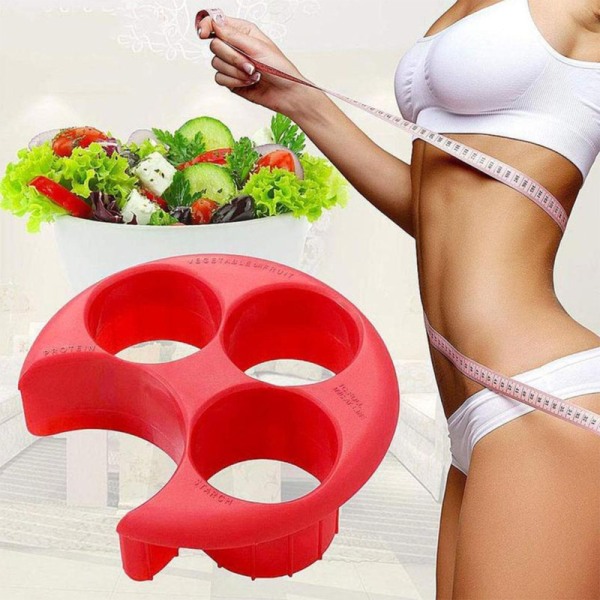 Portion Control Tallerken, Bærbar Måltidsmåling Portion Control Tallerkener til Vægttab, Rumdelte Tallerkener Bariatrisk Tallerken