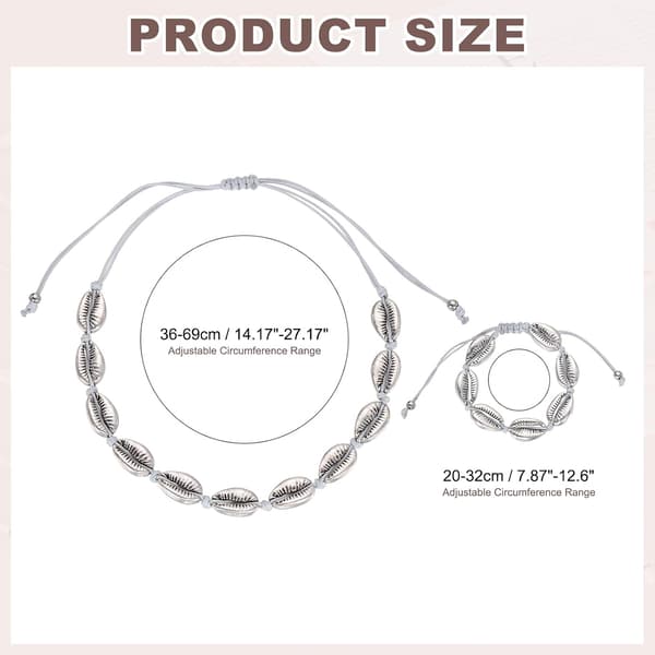 Snäckhalsband Armbandsset Silver Silver