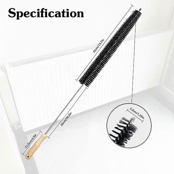 2 pcs Radiator Cleaning Brush Flexible Radiator Duster with Wooden Handle (73 cm)