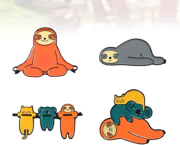 4 søde emaljestifter sæt alpaca dovendyr badges brochenåle til tøj tasker jakker tilbehør DIY håndværk