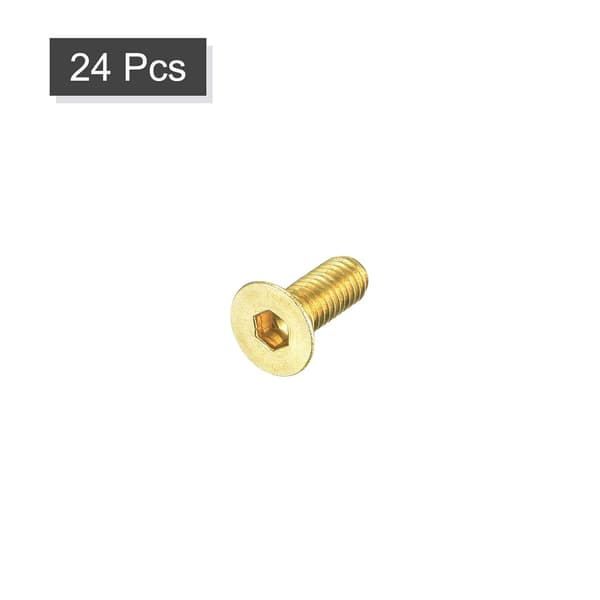 Flat Head Socket Cap Screws, M3-0.5 x 8mm Brass Hex Socket Screws Bolts 24pcs