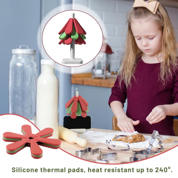 Coasters Silicone Coasters Tree Shaped Coasters Insulated Coasters Washable Christmas Table Mats Coffee Coasters Tree Coasters Insulated Coasters