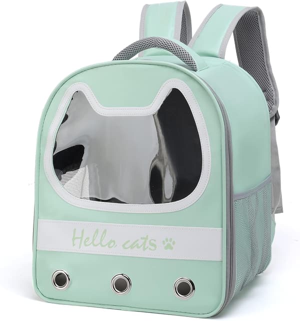 Space Capsule Backpack for Small and Medium Cats and Puppies, Tran