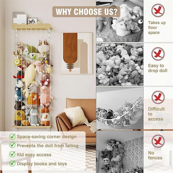 Corner Storage Stuffed Animal Toy Organizer Toy Shelf As Shown71