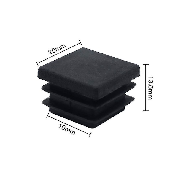 40 stk. Møbel Kvadratiske Endestykker Plast Kvadratisk Rørprop 20mm X 20mm Rørpropper