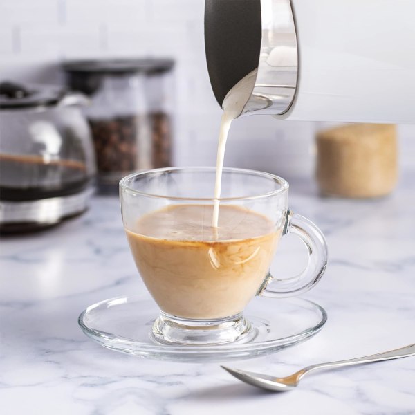 Elektrisk mælkeskummer - Automatisk mælkeskummer og varmelegeme til kaffe, latte, cappuccino, andre cremede drikke - 4 indstillinger til kold foder