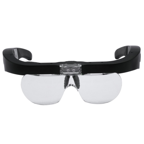 Oppladbare forstørrelsesbriller, hodeforstørrelsesglass med 2 LED-lys og avtakbare linser 1,5X, 2,5X, 3,5X,5X, Best Eyeglasses Magnifi