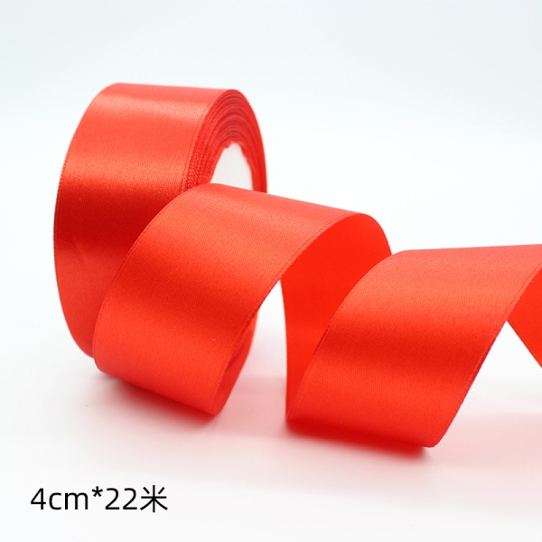 4 cm bredt rødt dobbeltsidig satengbånd ensfarget perfekt for emballasje for bryllupsbabydusj