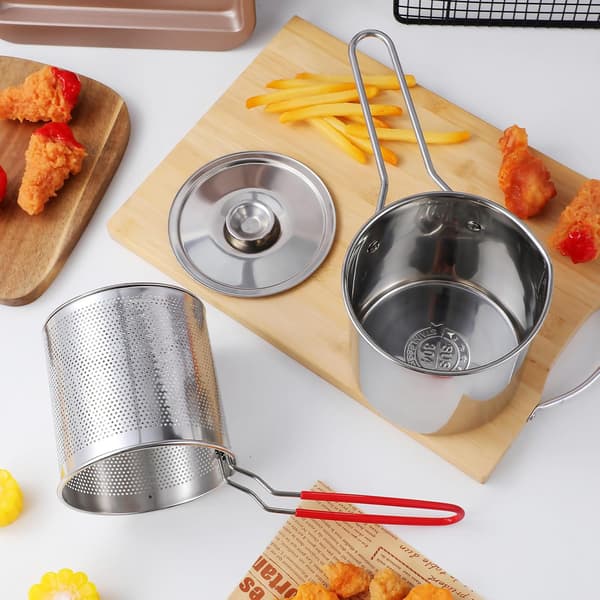 Three-piece Kitchen Fryer 12l 304 Stainless Steel with Efficient Oil Filtration Versatile