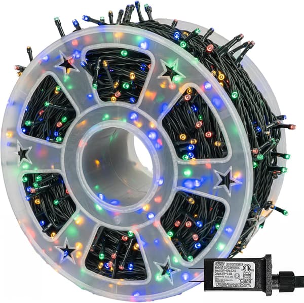 Udendørs lyskæde, 1000 LED 100 meter, Plug-in model Blå[GKS] Blå 500 LED Blue 500 LED