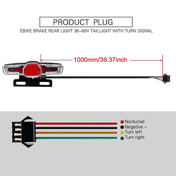 Sähköpyörän 36v/48v Takavalo Vilkkuilla Takatelineen Valo LED Sähköpyörän Valo