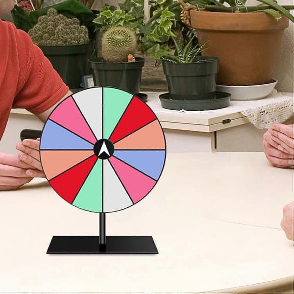 Roterende Hjul Bordroulette Spilltilbehør, Multifunksjonell 12-roms Karnevalsspinner for Fester