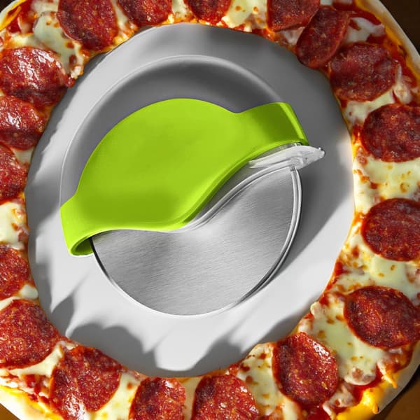 Pizzakutter med beskyttende bladbeskyttelse, brukervennlig pizzakutter