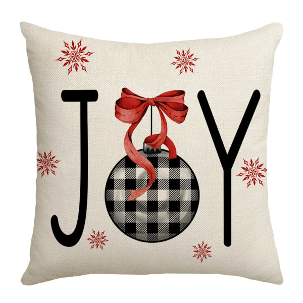 Joulutyynynpäälliset, maalaismainen lomapellavatyynyliina, punainen ja valkoinen, sohvalle, nojatuoliin, joulukoristeeseen A 4PCS