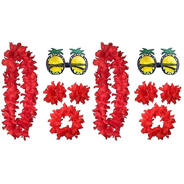 15 kpl Havaijin Ananas-Aurinkolasit Hauskat Cosplay-Lasit Kauniit Garland-Kukka-Pääpanta Rannekoru 10 pcs 105*15cm