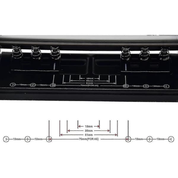Adjustable 6-Hole Punch with Positioning Mark, Daily Paper Punch for A5 Size Six-Ring Binder Planners - Refill Pages