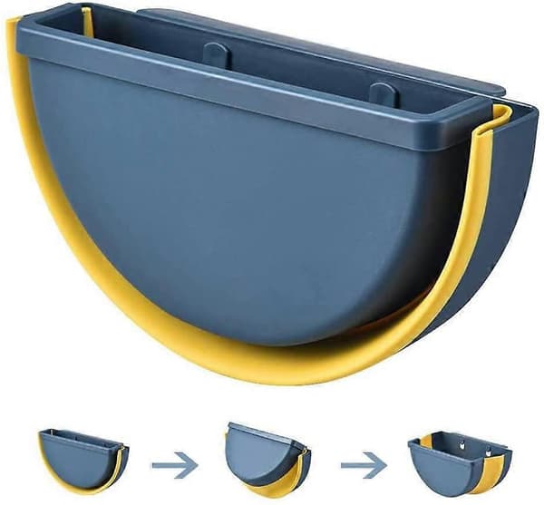 Kitchen Hanging Trash Can, Foldable Wall-Mounted Waste Bin, Bathroom Ashtray, for Bedroom Toilet Car Trash