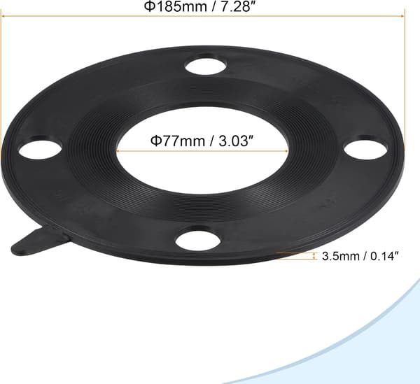 Gummiflange-pakning med fuld flade til 3 tommer DN65 rør, 4 bolthuller, sort flad skive Korean Pink 1cm
