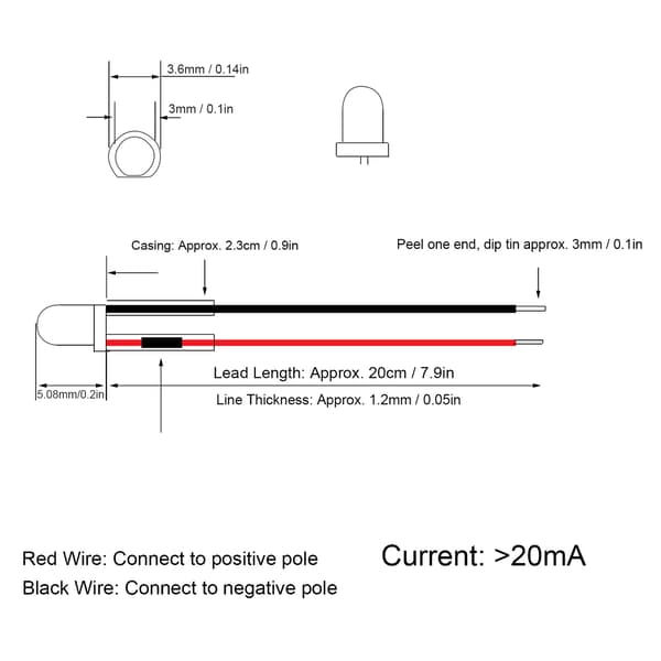 50 stk LED-lamper Emitterdioder Forhåndskablet Rundt Hode Enkel Blinkende Modell 12V Blått Lys