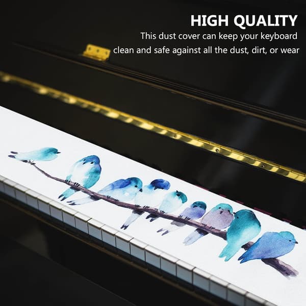 Cotton Linen Piano Keyboard Cover, Thickened Dustproof Cloth, Smooth Surface Keeps Piano Clean, Suitable