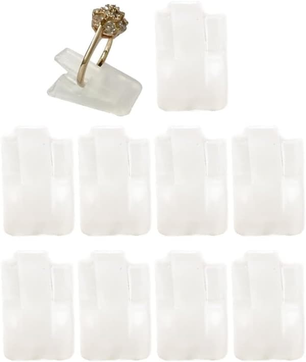 Ringhållare 10 stycken plast singelfingerringstativ smyckesdisplayhållare litet ringpresentationsstativ klart - Klar