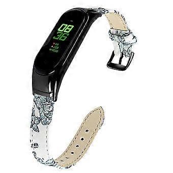 Til Xiaomi Smart Band 8 Ægte Læderrem med Sort Urkasse Style M Style M