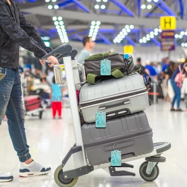 2-pack bagageetiketter med fullständigt integritetsskydd, namnidentifikation