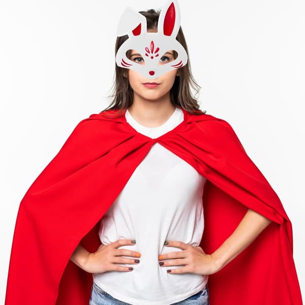4 stk. umalede cosplaymasker til kvinder, søde dyremaskerekvisitter til karneval, letvægts DIY tom