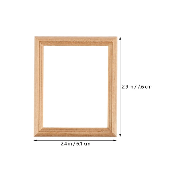 3 stk 1/12 Dukkehust Dekorative Bilderamme Modell Levende Mikro Landskap Rekvisitter Tre Farge 7,6x6,1x0,1cm wood color 7.6x6.1x0.1cm