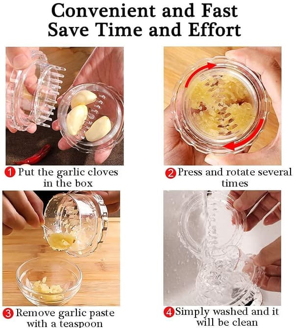Garlic Twinner Garlic Chopper Garlic Press Transparent Transparent one size Transparent one size