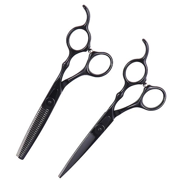 2 stk Herre Hårklippere Barber Saks Profesjonelle Saks Hår Saks Sett Tynning Saks Salong S Black 18X6.5CM