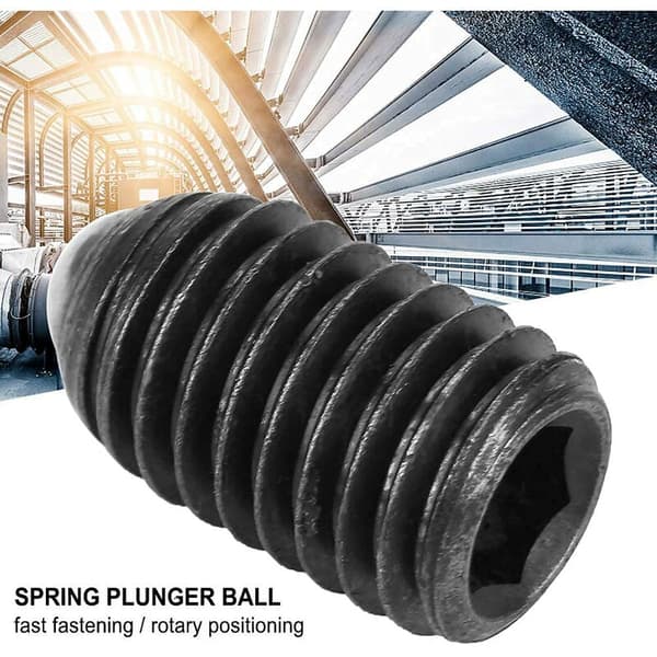 10 pcs M10 Threaded Carbon Steel Ball Plungers Rgls Black Spring Plungers with Hex Socket (M1020)