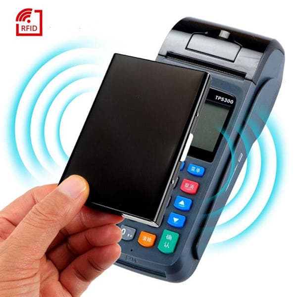 Card holder with compartments - Protects RFID - Stainless steel - Wallet metal Silver silver silver