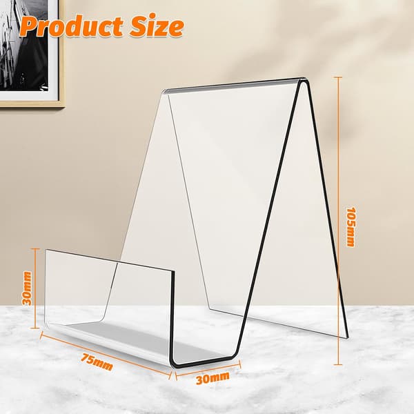 7 Acrylic Bookends, Transparent Bookends, for Office Bookstores Schools Libraries - 10.5 x 9 x 7.5CM