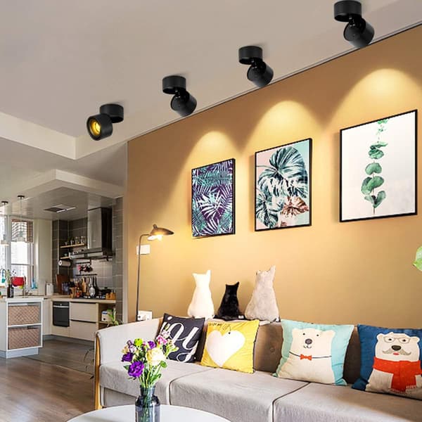 12W LED-loftspot Loftlampe, LED-loftbelysning, 10x10x10cm (Sort-3000K) [Energiklasse A+] 3000K 3000K
