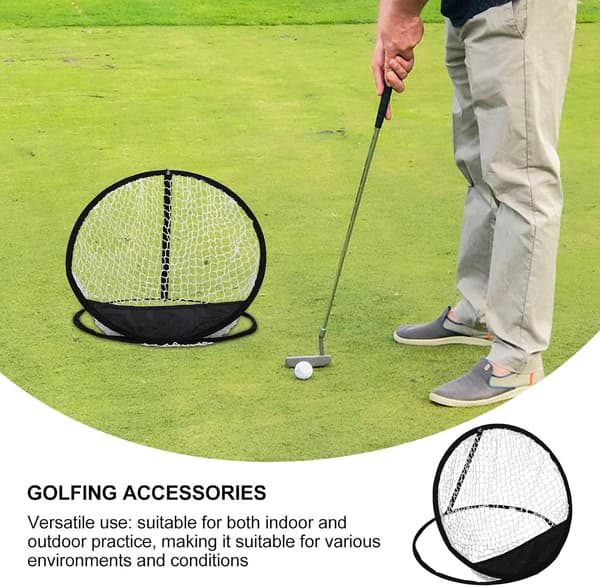 Golf Chipping Træningsnet 20.04X20.04X0.20 tommer Sort ABS Hurtig Montering Forbedre Golf Chipping Færdigheder Egnet
