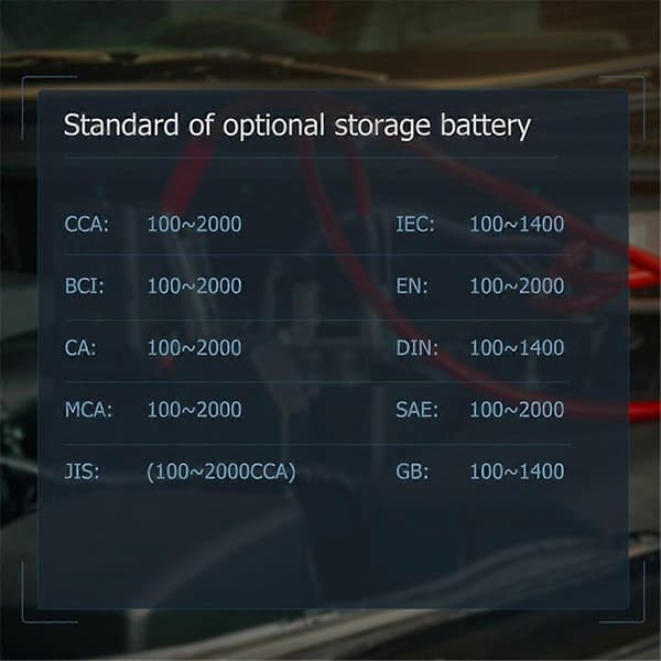 BST100 Bilbatteritester til test af bilstart og opladning