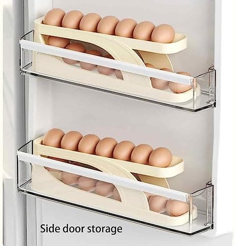 36.5x8.5x10.8cm Egg Storage Holder - Refrigerator Egg Dispenser | Double-Layer Refrigerator Egg Storage | Egg for 15 Eggs