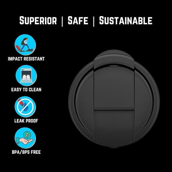 2-pack Hydro Wide Mouth Flip and Sip ersättningslock för kaffe, kompatibelt med Hydroflask, Nalgene och många andra stora vattenflaskor